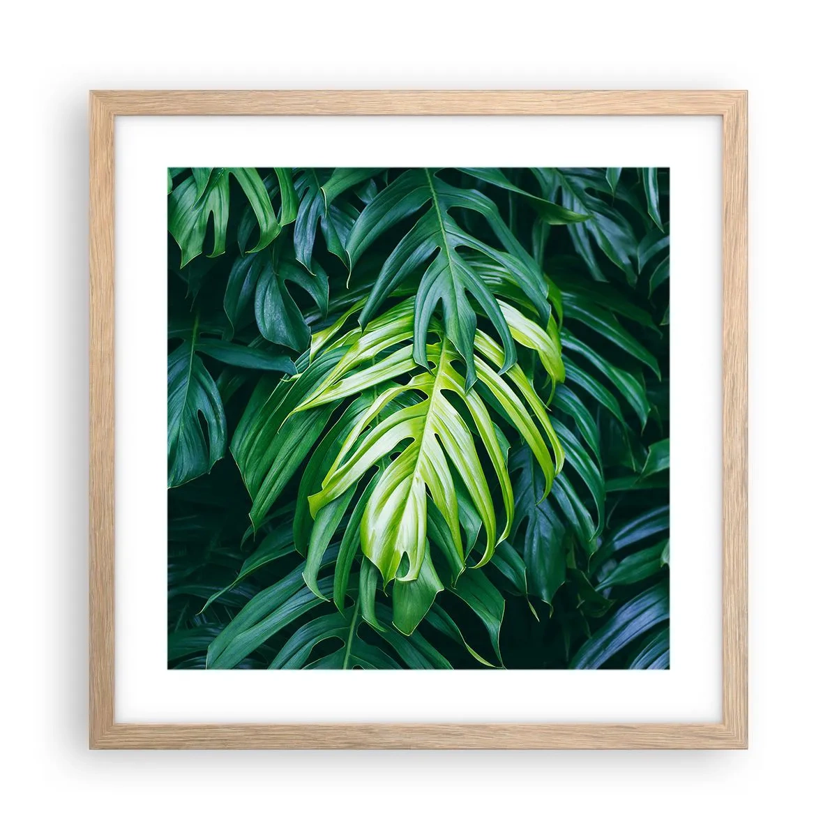 Plagát v ráme zo svetlého duba - Ponoriť sa do sviežosti - 40x40 cm