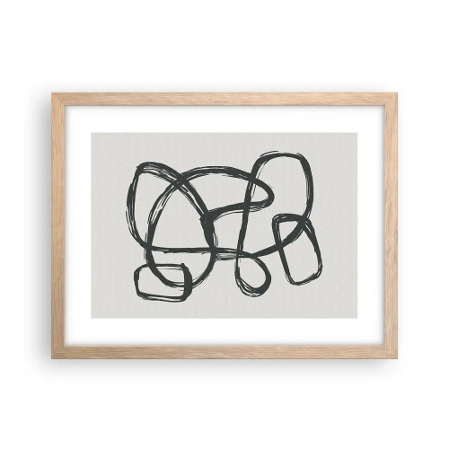 Plagát v ráme zo svetlého duba - Abstrakcie v slučke - 40x30 cm