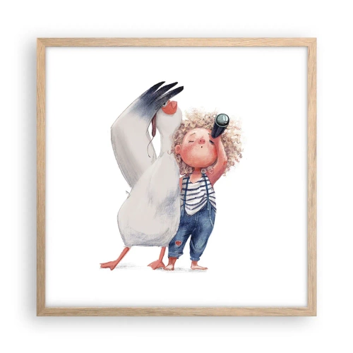 Plagát v ráme zo svetlého duba - Plán na skvelú cestu - 50x50 cm