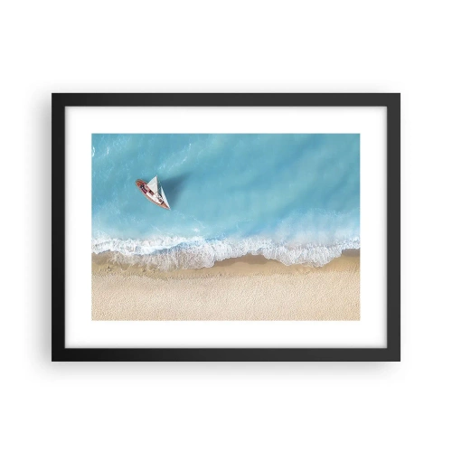 Plagát v čiernom ráme - Na hranici modrej a zlatej - 40x30 cm