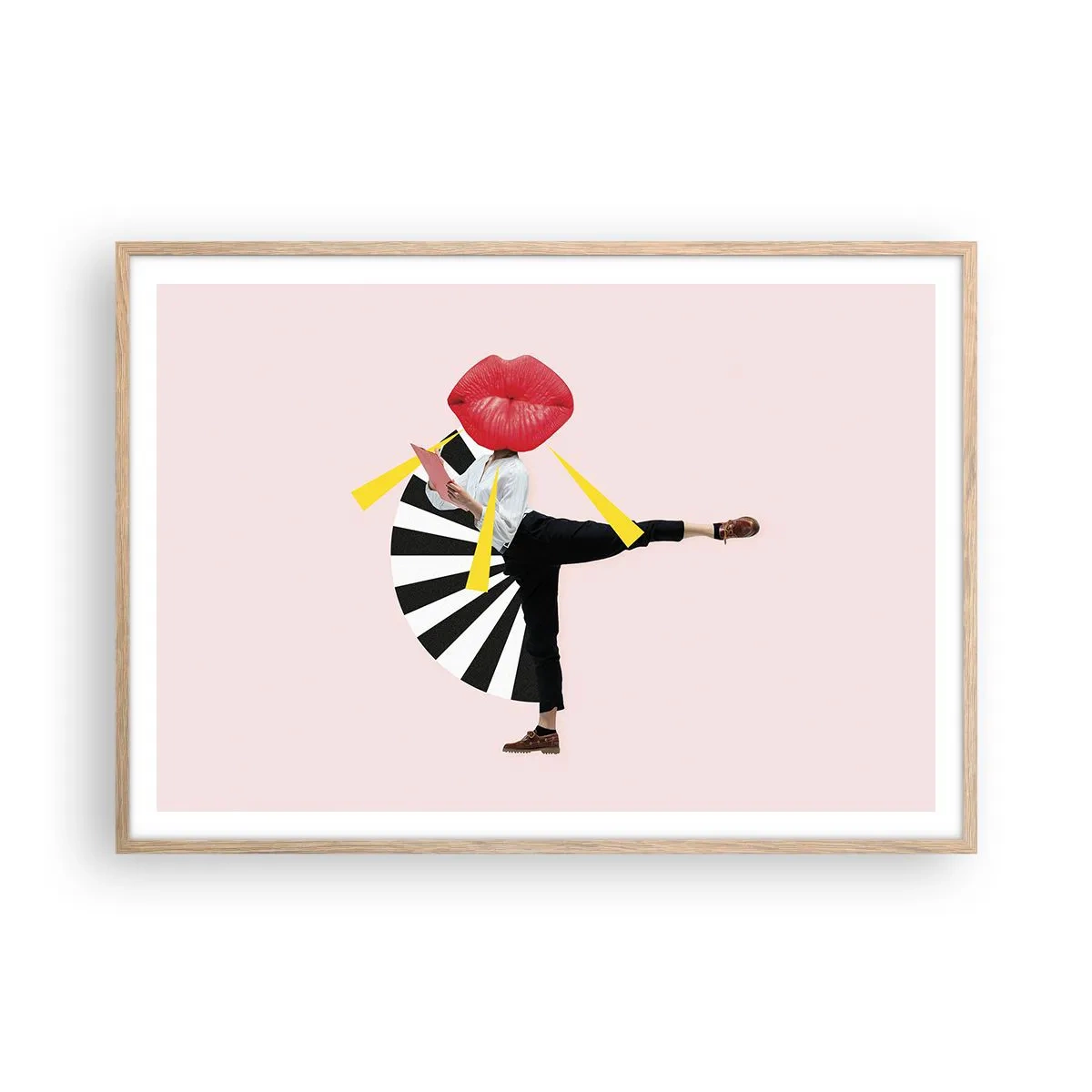 Plagát v ráme zo svetlého duba - Surrealistický pop-art - 100x70 cm