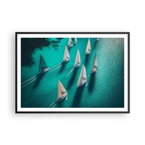 Plagát v čiernom ráme - Zápasenie s vetrom - 100x70 cm