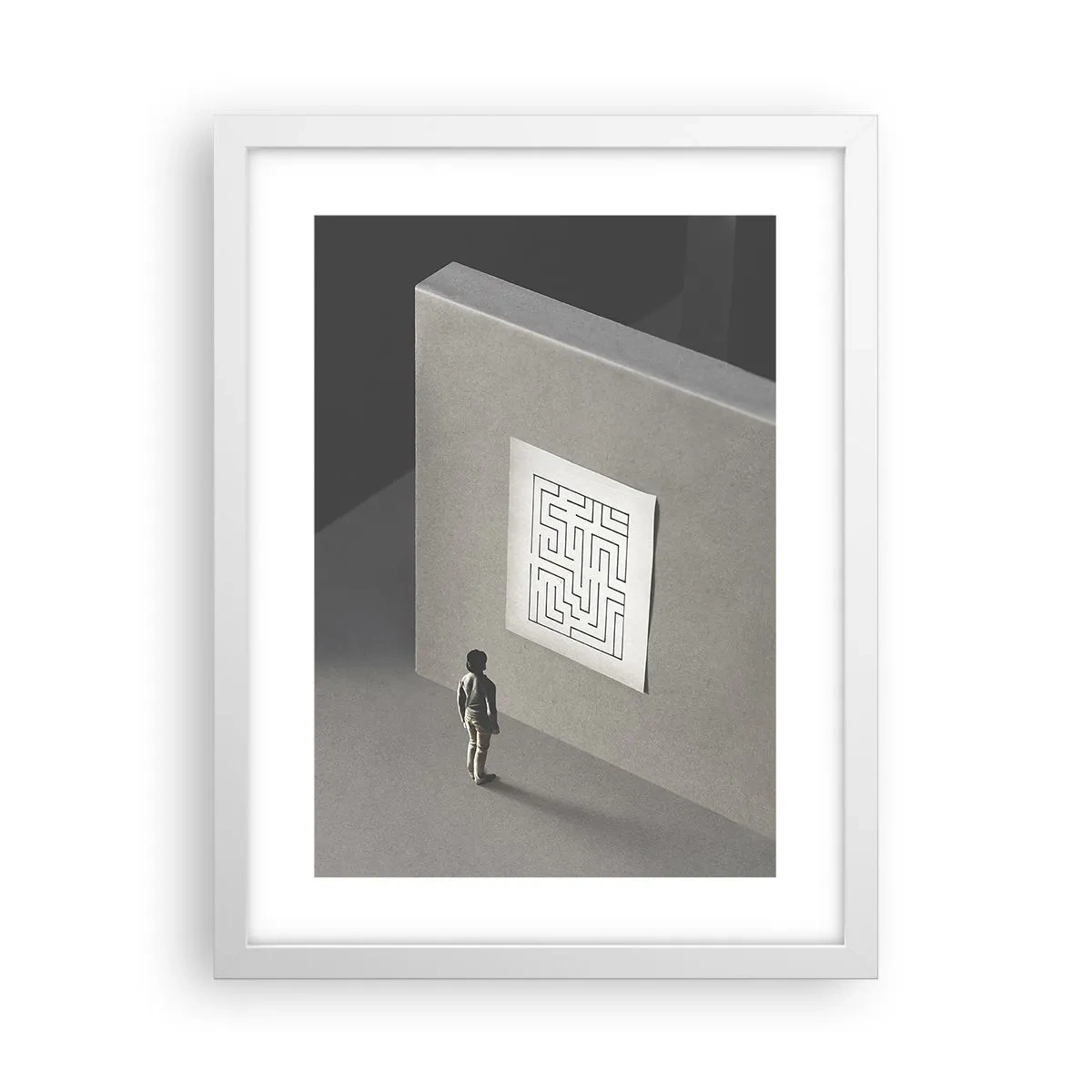 Plagát v bielom ráme - Kde to ale som? - 30x40 cm