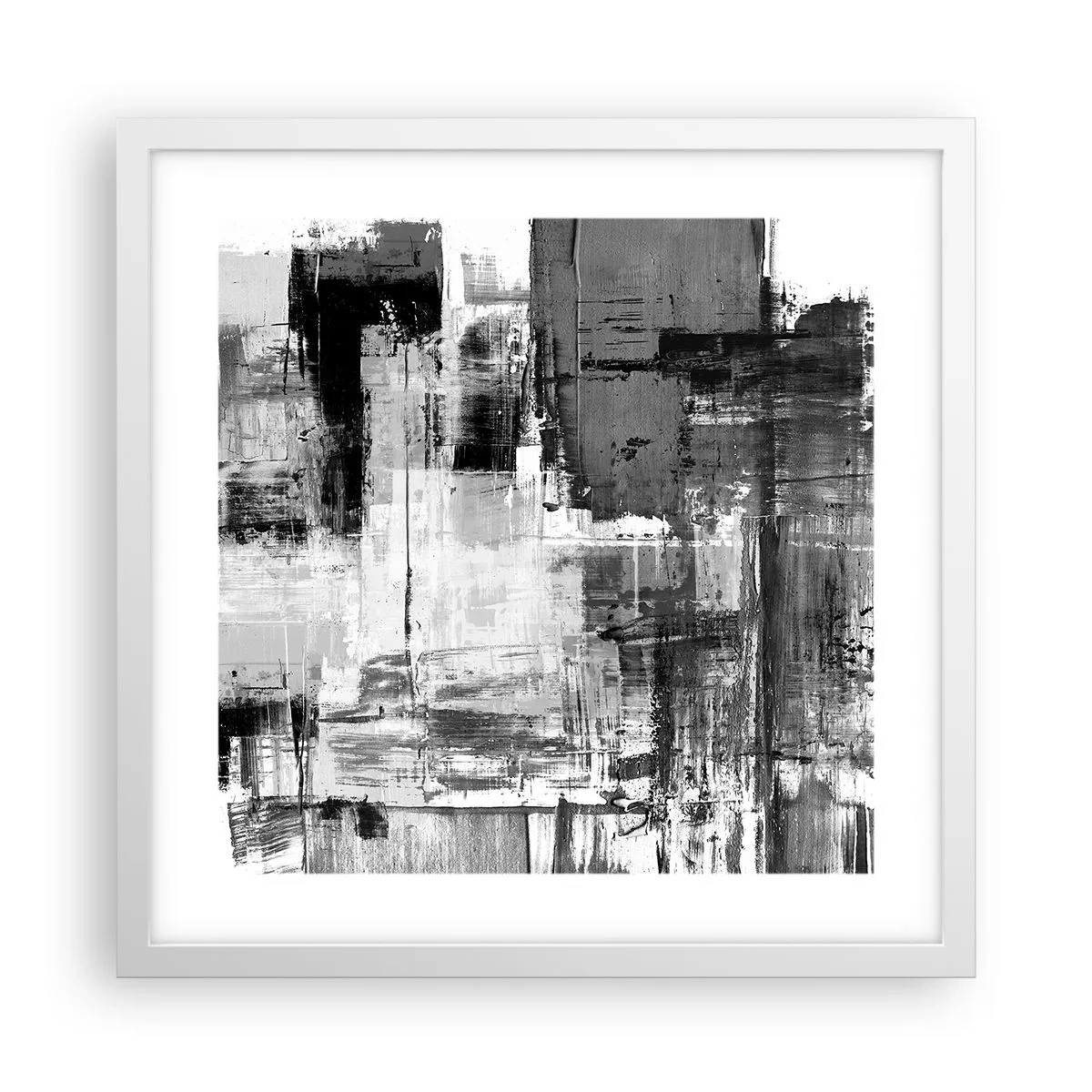 Plagát v bielom ráme - Sivé je krásne - 40x40 cm