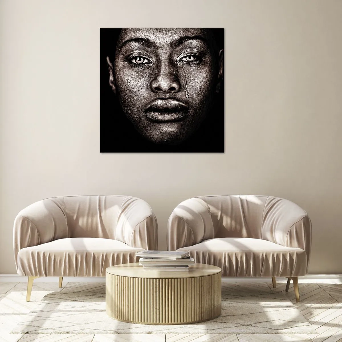 Obraz na skle - Jedna slza - 50x50 cm