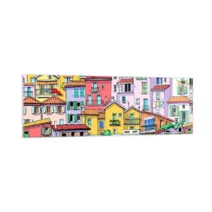 Obraz na skle - Veselé mesto - 160x50 cm