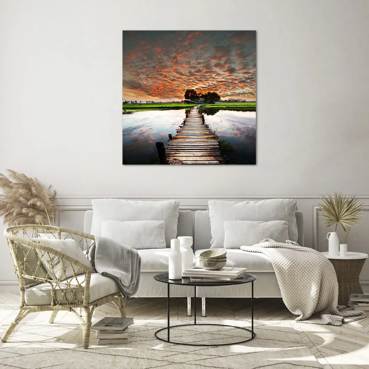 Obraz na skle - Roztiahnite ruky - dýchajte  - 60x60 cm