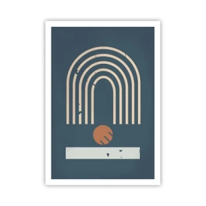 Plagát - Geometria v námorníckej modrej - 70x100 cm