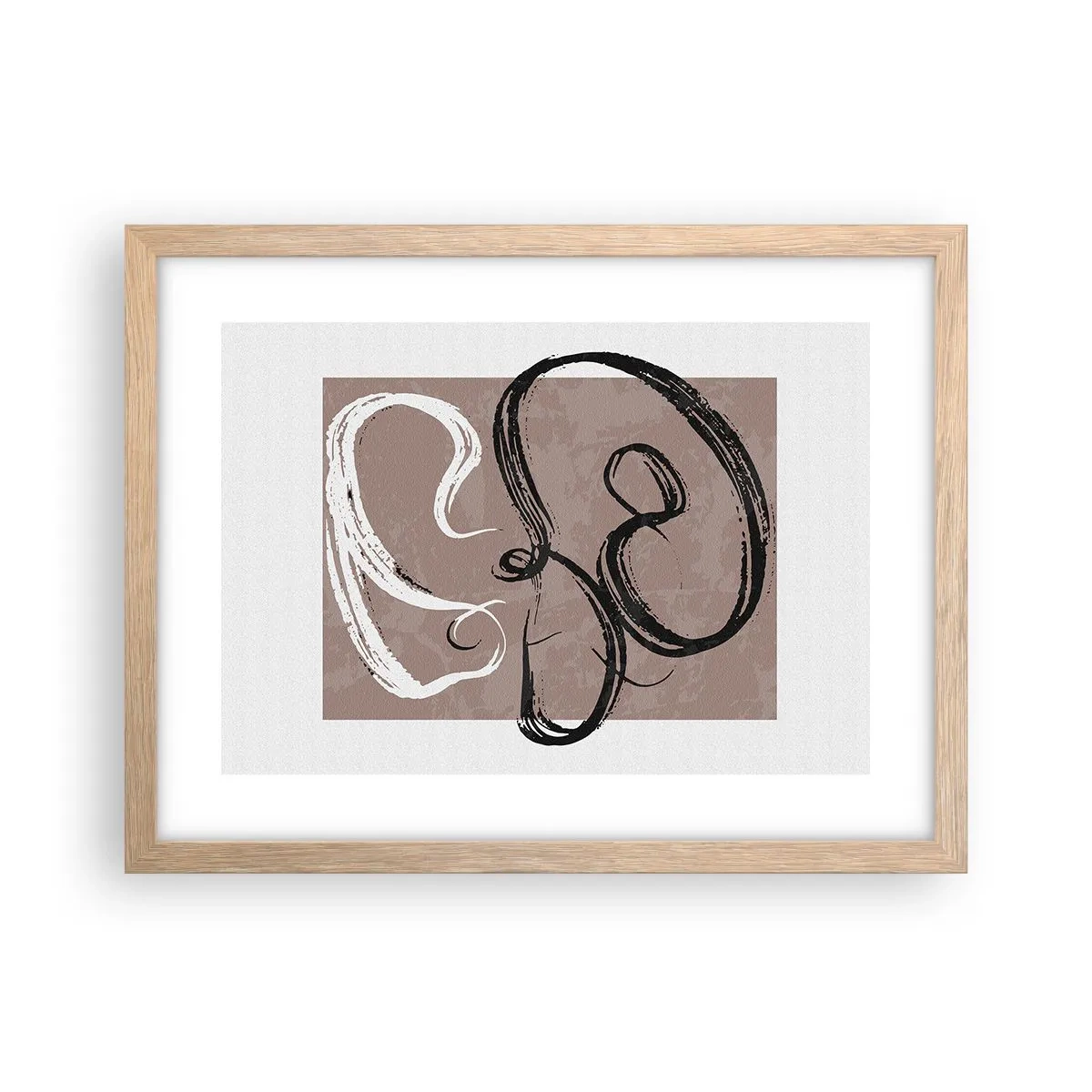 Plagát v ráme zo svetlého duba - Kompozícia – hľadanie úplnosti - 40x30 cm