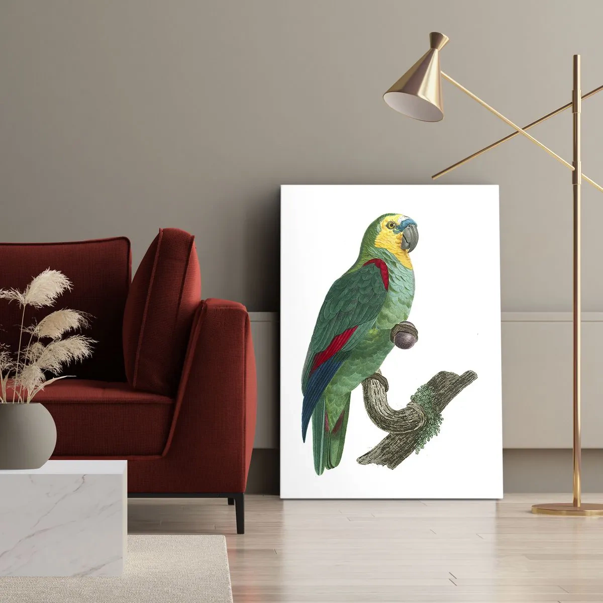 Obraz na plátne - Portrét papagája - 65x120 cm