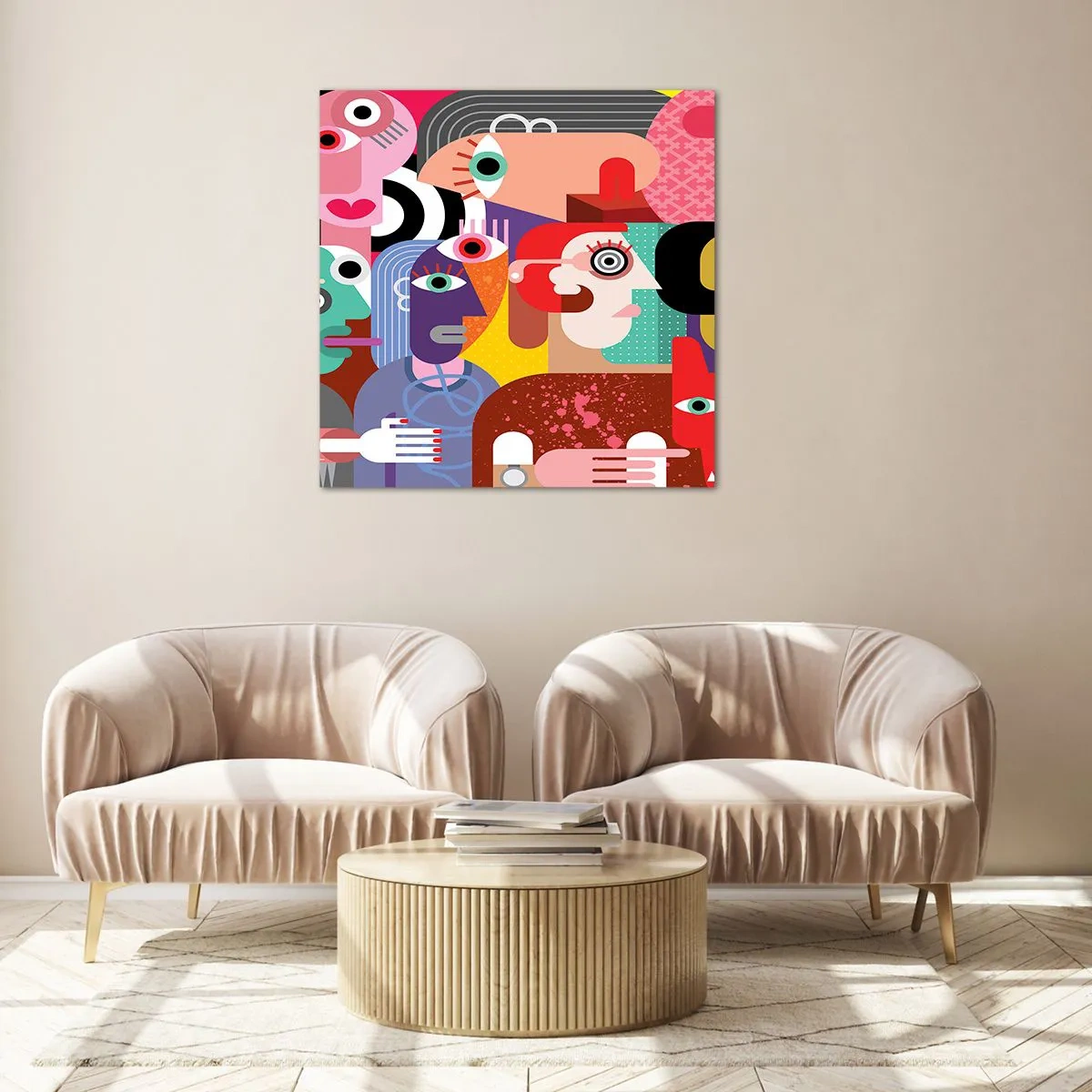 Obraz na skle - My od pána Picassa - 50x50 cm