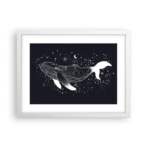 Plagát v bielom ráme - V oceáne vesmíru - 40x30 cm