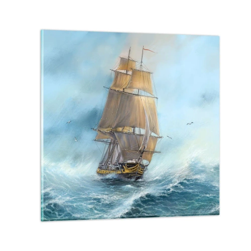 Obraz na skle - Bežiaci po vlnách - 60x60 cm