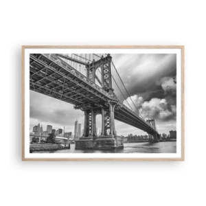 Plagát v ráme zo svetlého duba - Do srdca mesta - 100x70 cm