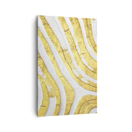 Obraz na plátne - Kompozícia v bielej a zlatej - 80x120 cm