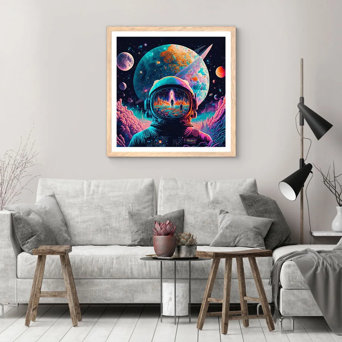 Plagát v ráme zo svetlého duba - Filozofom sa to ani nesnívalo - 50x50 cm