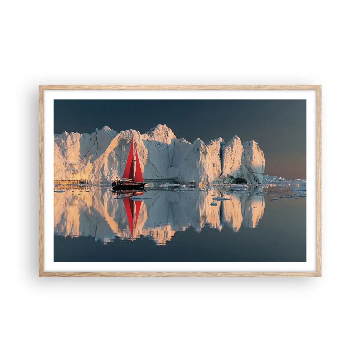 Plagát v ráme zo svetlého duba - Na okraji sveta - 91x61 cm