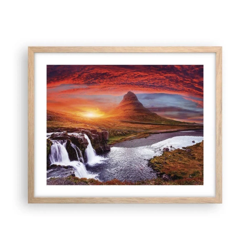 Plagát v ráme zo svetlého duba - Pohľad na Stredozem - 50x40 cm