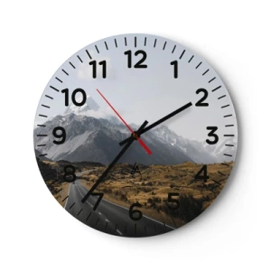 Nástenné hodiny - Cesta do srdca hôr - 40x40 cm