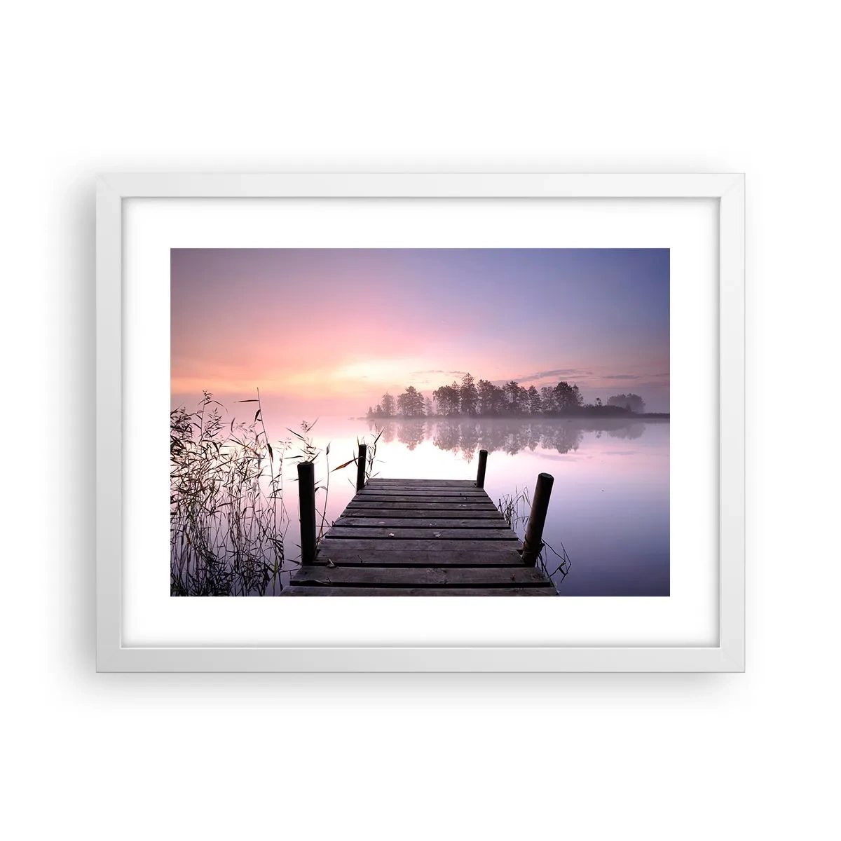 Plagát v bielom ráme - Z ľaliovej hmly… - 40x30 cm