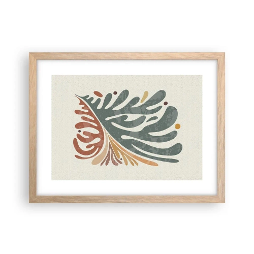 Plagát v ráme zo svetlého duba - Viacfarebný list - 40x30 cm
