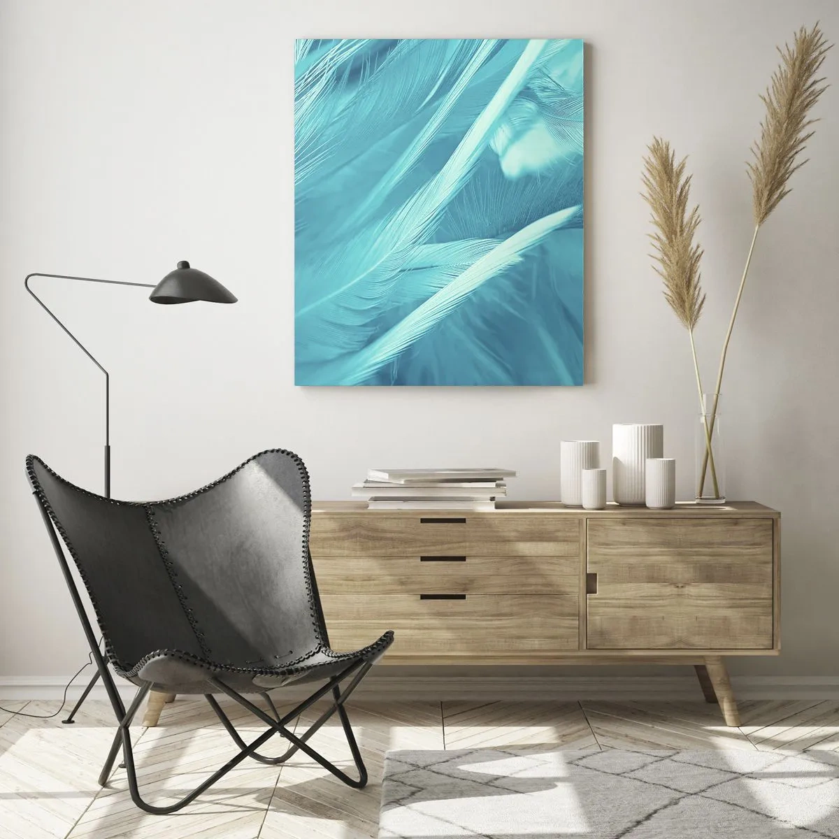 Obraz na skle - Utopiť sa v páperí - 50x70 cm