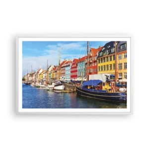 Plagát v bielom ráme - Radostné nábrežie - 91x61 cm