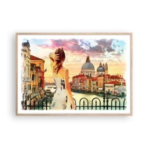 Plagát v ráme zo svetlého duba - Pokiaľ dobrodružstvo, tak len v… - 100x70 cm