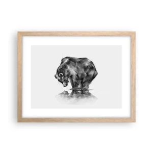 Plagát v ráme zo svetlého duba - Je príjemné sa stretnúť s niekým blízkym - 40x30 cm