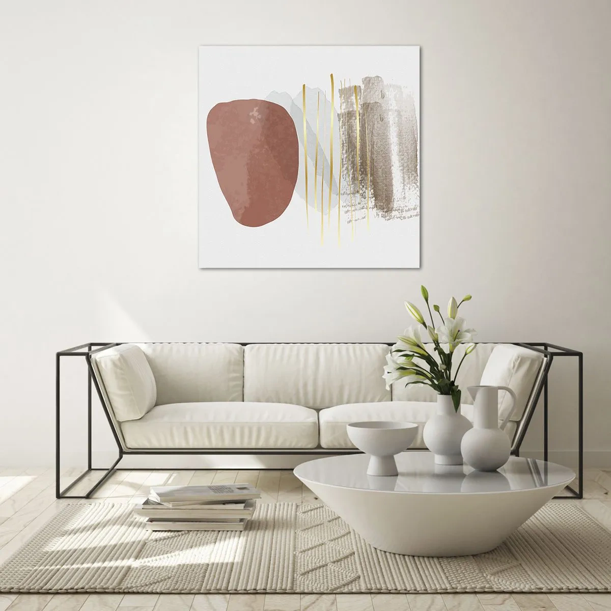 Obraz na skle - Abstraktná kolonáda - 50x50 cm