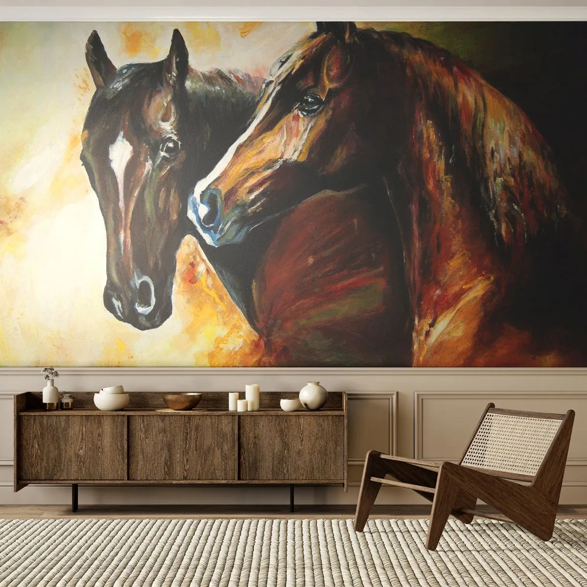 Fototapeta Premium Sand - Dvakrát viac pôvabu - Zvieratá, Kone, Príroda - 100x70 cm