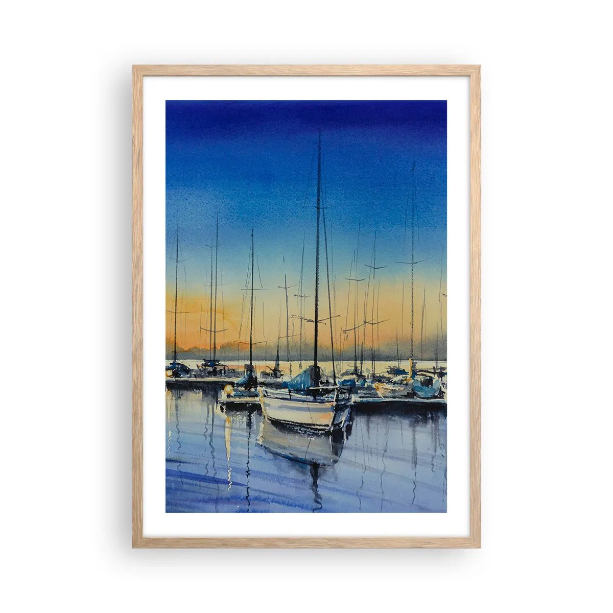 Plagát v ráme zo svetlého duba - Koniec dobrého dňa - 50x70 cm