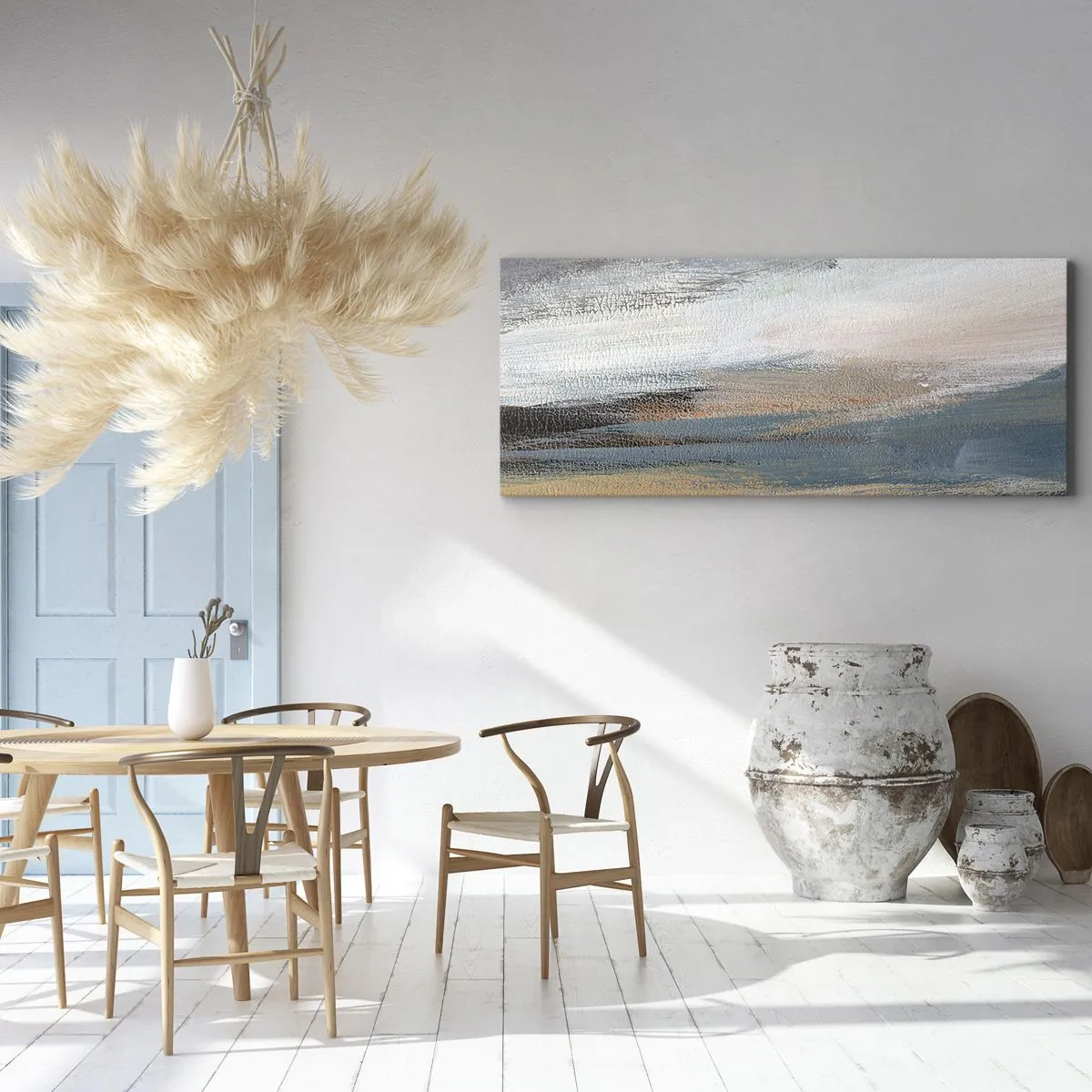 Obraz na plátne - Abstrakcia: severná krajina - 140x50 cm