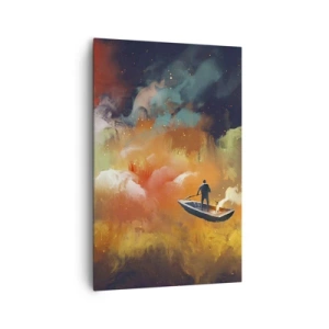 Obraz na plátne - Loďou cez galaxiu - 80x120 cm