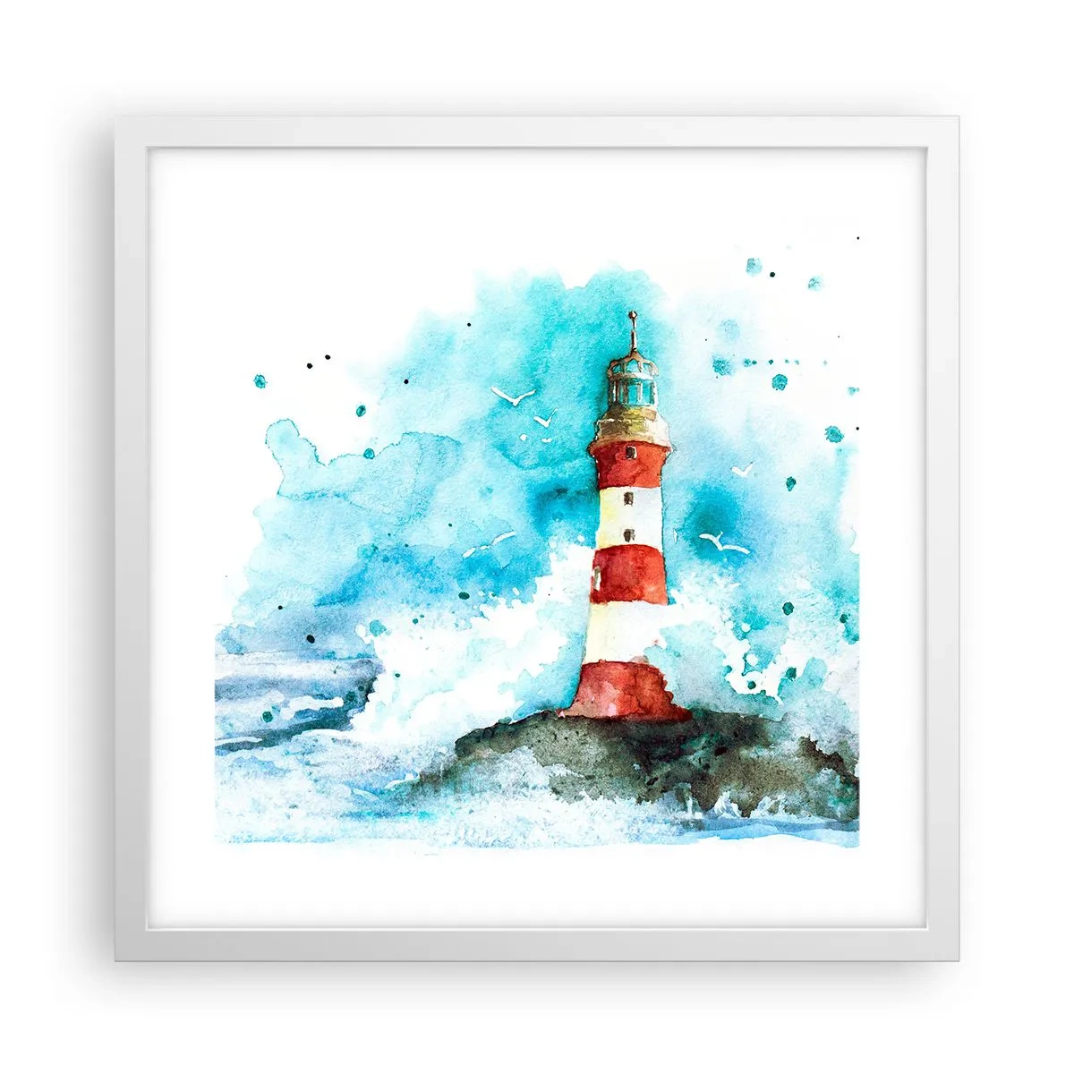 Plagát v bielom ráme - Jednota živlov - 40x40 cm