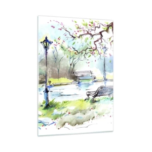 Obraz na skle - Kúzlo parkového ticha - 50x70 cm