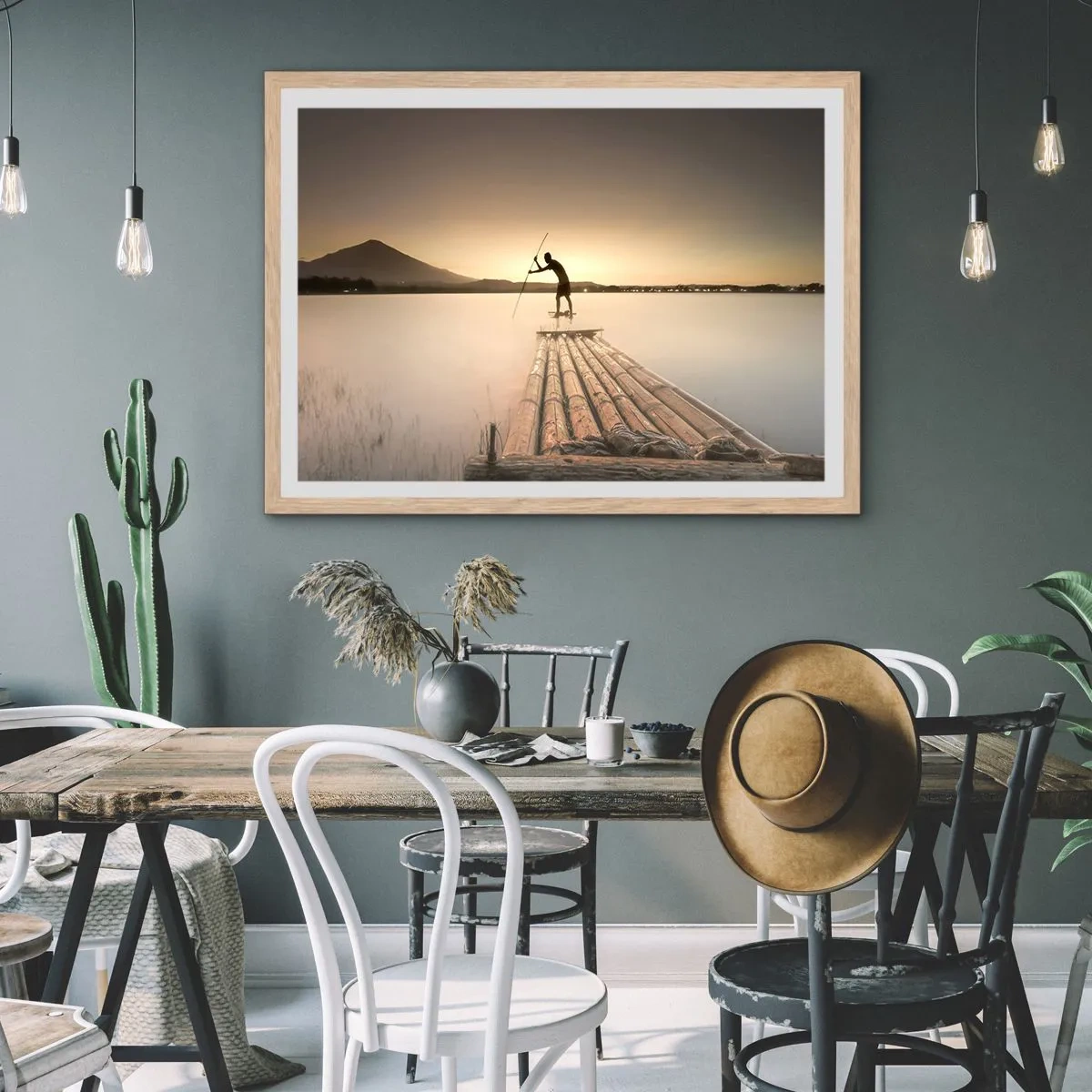 Plagát v ráme zo svetlého duba - Pred odpočinkom - 100x70 cm