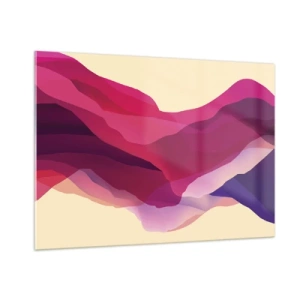 Obraz na skle - Fialové vlny - 100x70 cm