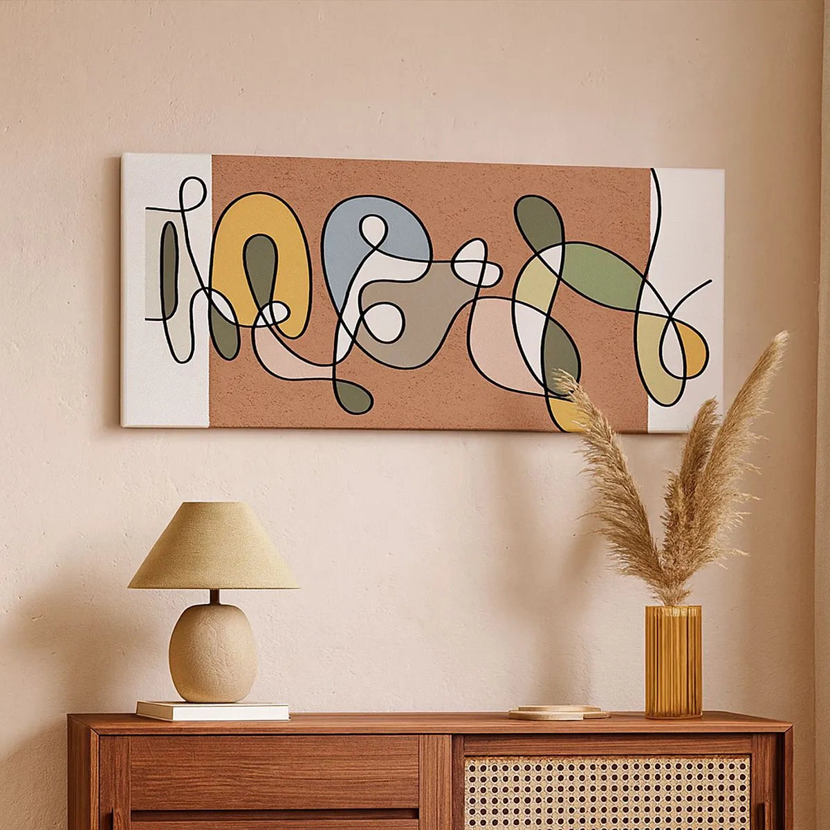 Obraz na plátne - Abstrakcia, ktorá stojí za úsmev - 100x40 cm