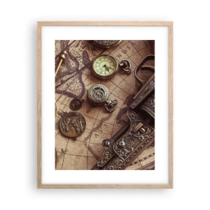 Plagát v ráme zo svetlého duba - Dobrodružstvo volá - 40x50 cm