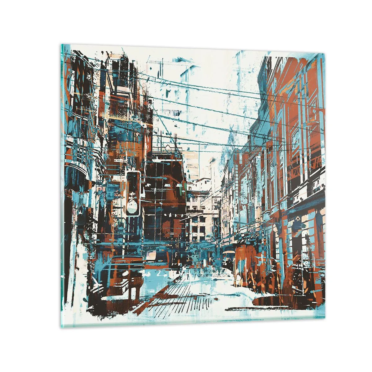 Obraz na skle - Zdolaný mestský chodník - 30x30 cm