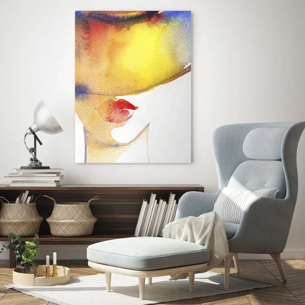 Obraz na skle - Portrét dámy    - 50x70 cm