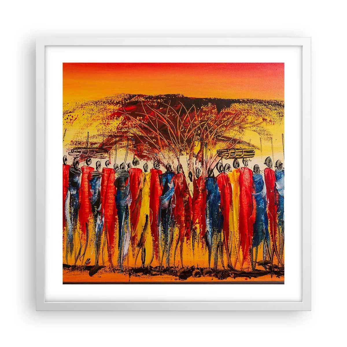 Plagát v bielom ráme - Tam, tam, tam, tam idú - 50x50 cm