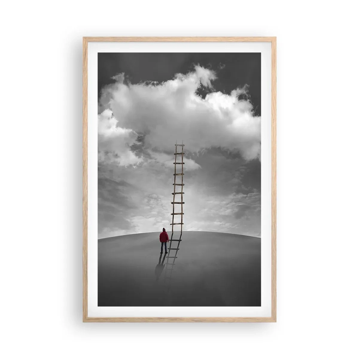 Plagát v ráme zo svetlého duba - Všetko je možné - 61x91 cm