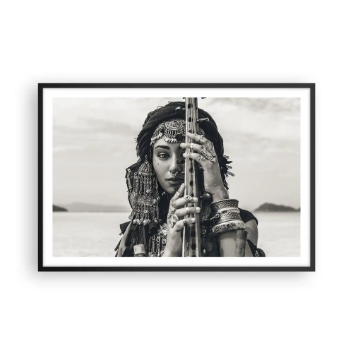 Plagát v čiernom ráme - Samotná hudba orientu - 91x61 cm