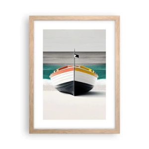 Plagát v ráme zo svetlého duba - Na správnom mieste - 30x40 cm