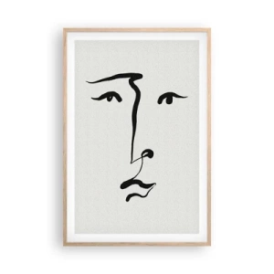 Plagát v ráme zo svetlého duba - Jednoduchý portrét - 61x91 cm