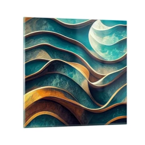 Obraz na skle - Meandre modrej - 50x50 cm