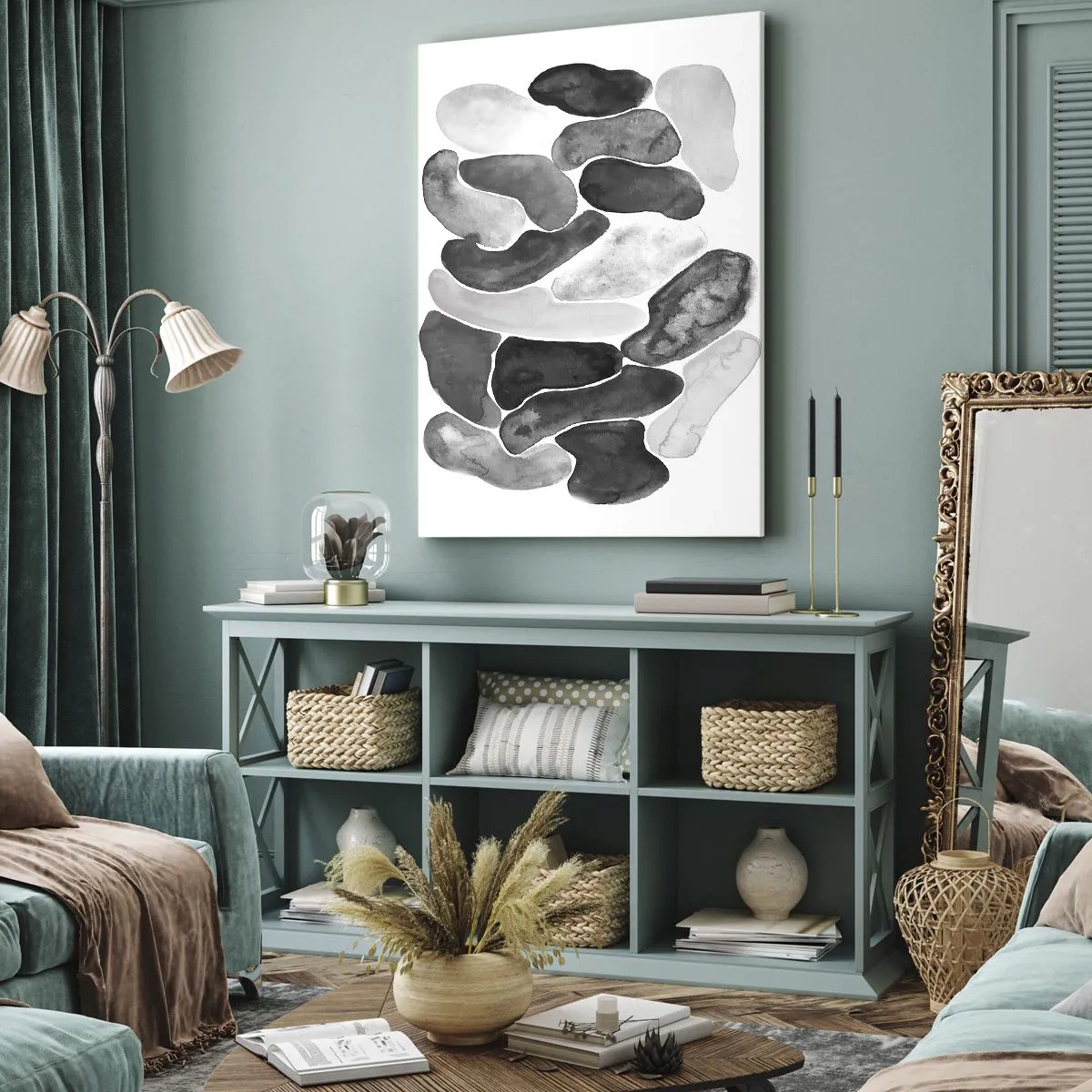 Obraz na plátne - Kamenistá abstrakcia - 65x120 cm