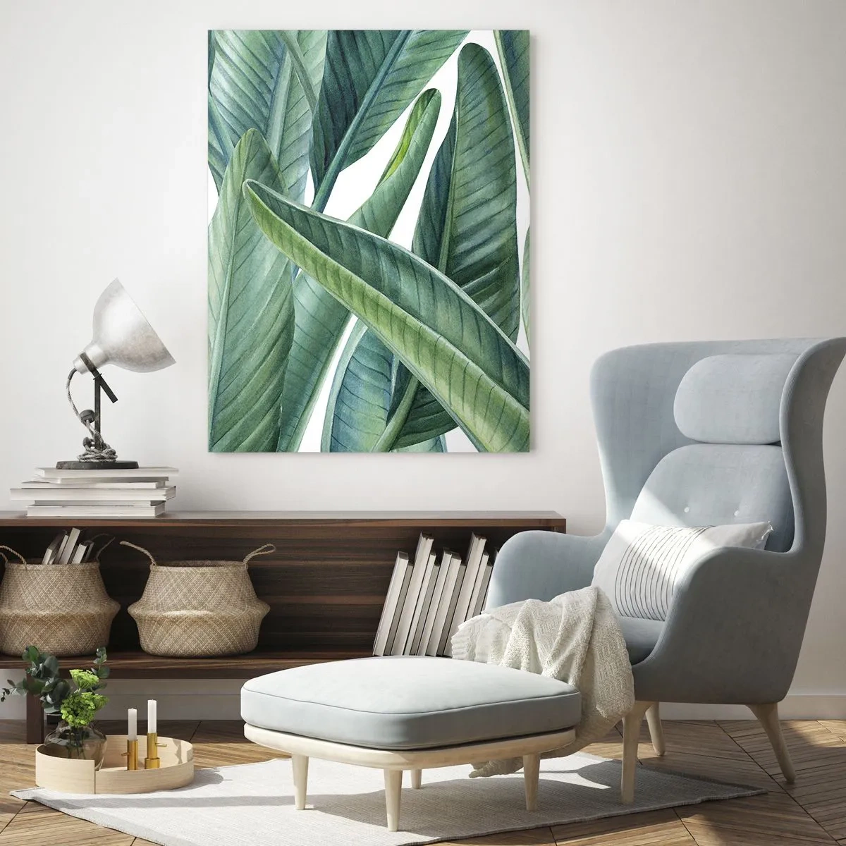 Obraz na skle - Proste zelená - 50x70 cm